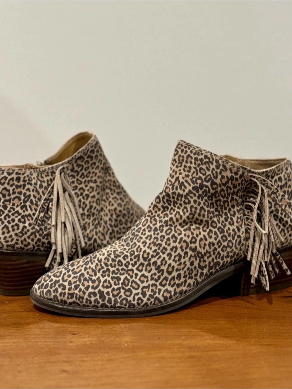 NWT Lucky Brand Felisie Suede Cheetah Print Booties, size 8.5